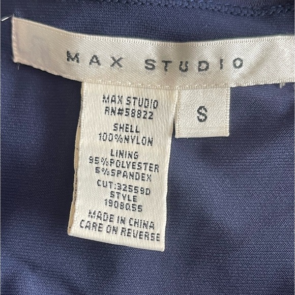 Vintage Max Studio Cowl Neck Sequined Mini Dress size S Navy Blue Prom Party - Picture 9 of 11